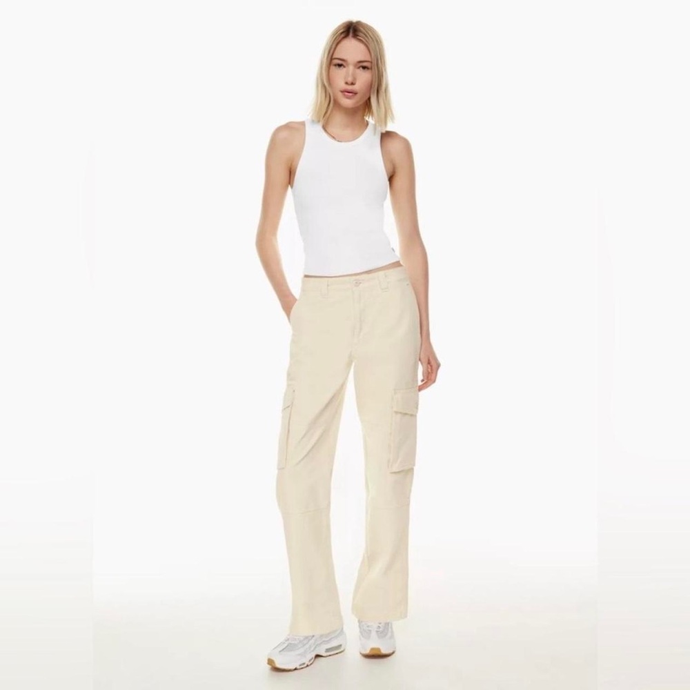 Aritzia Tna Troop Cargo Casual New Relaxed Travel Cream Utility Pants Sz 4